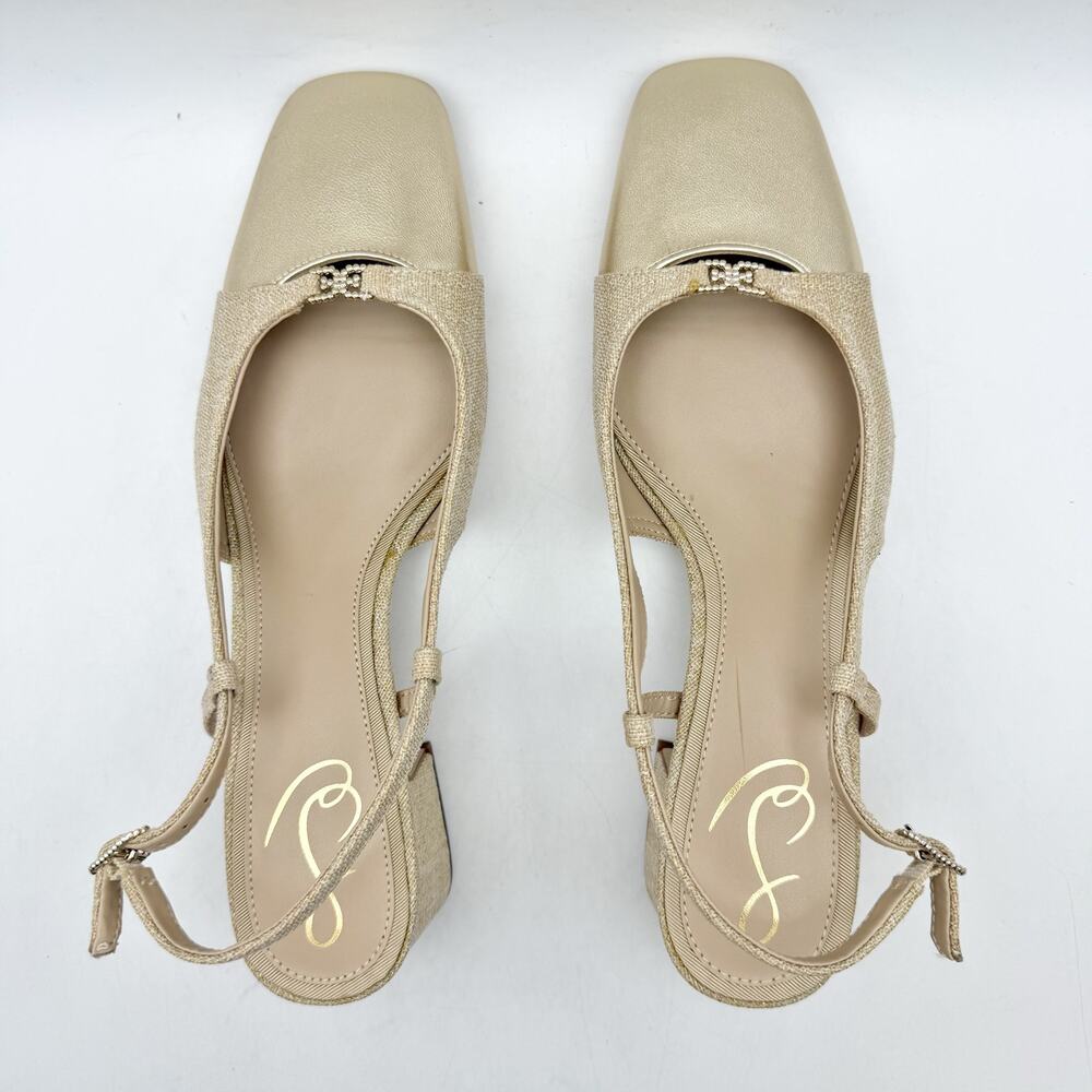 Sam Edelman Metallic Gold Slingback Block Heel - Picture 10 of 14